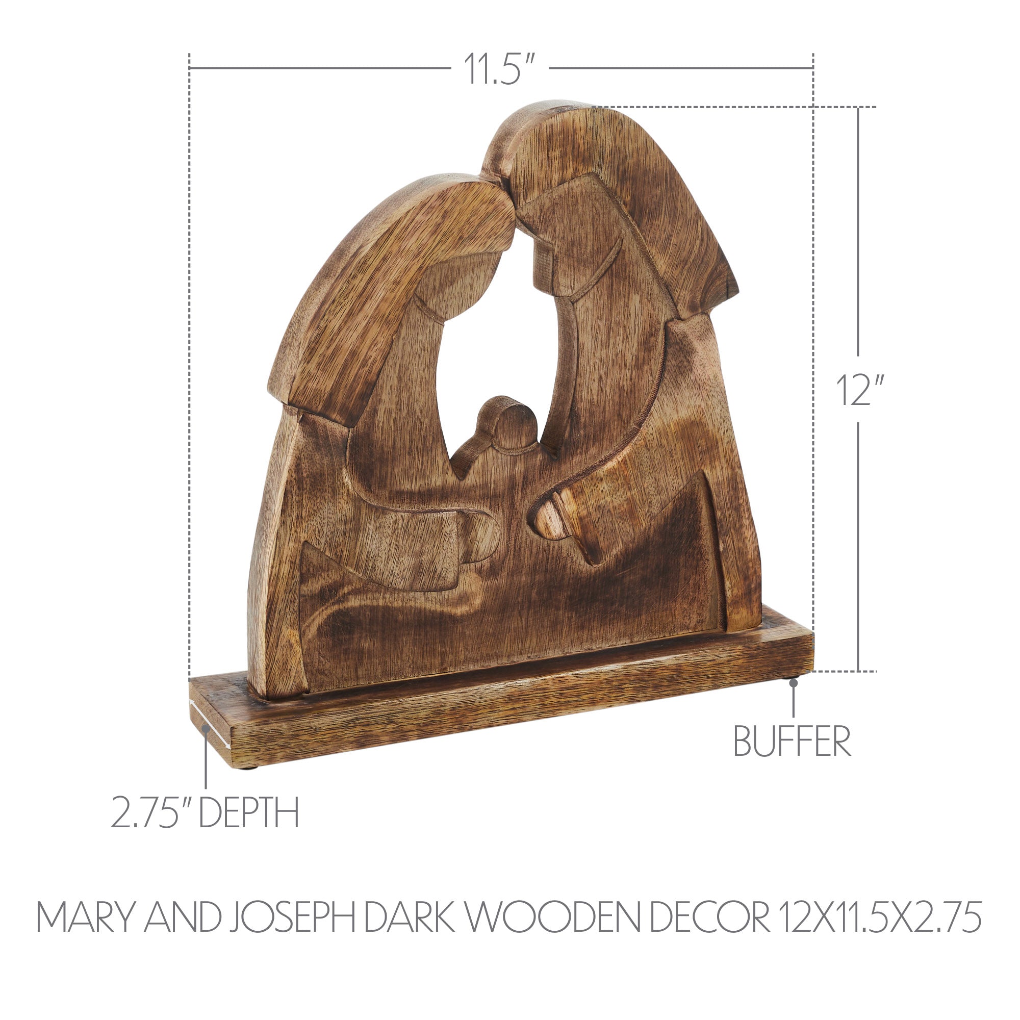 Dark Wooden Nativity Scene