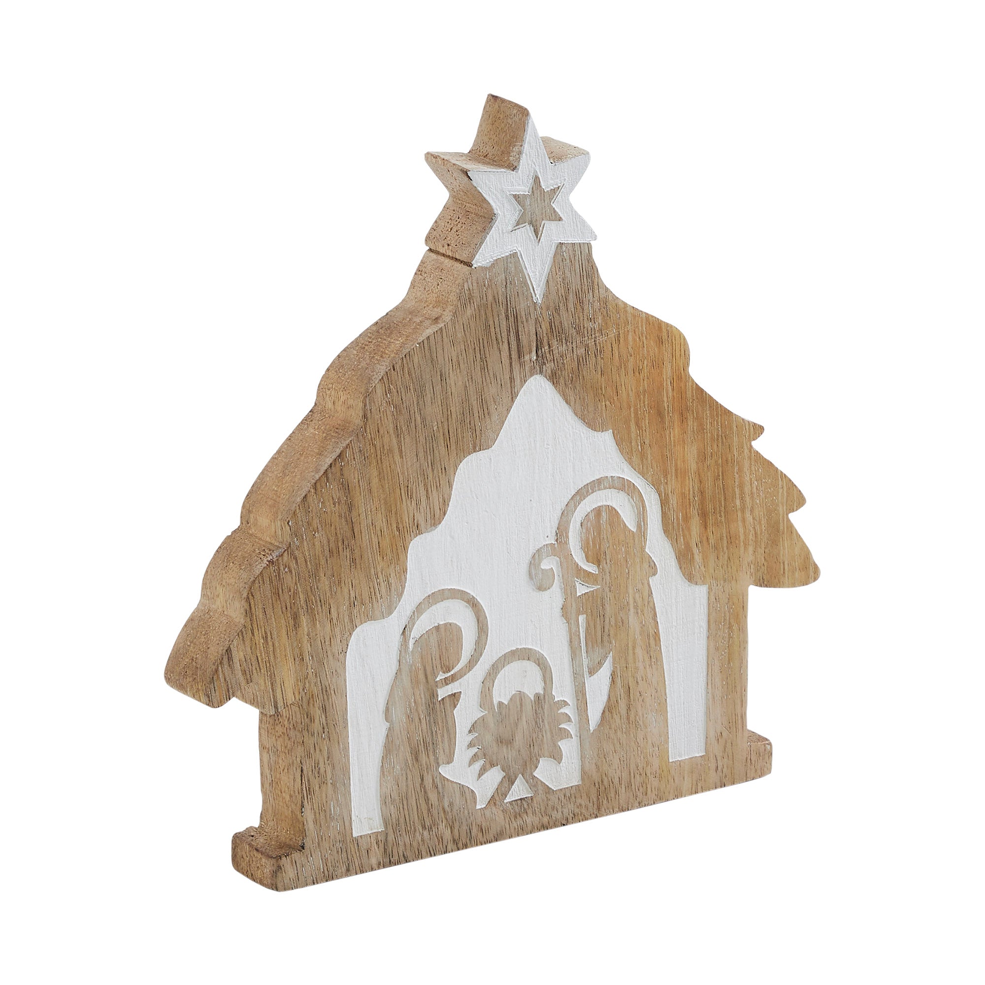 Star of Bethlehem Natural Wooden Nativity Scene
