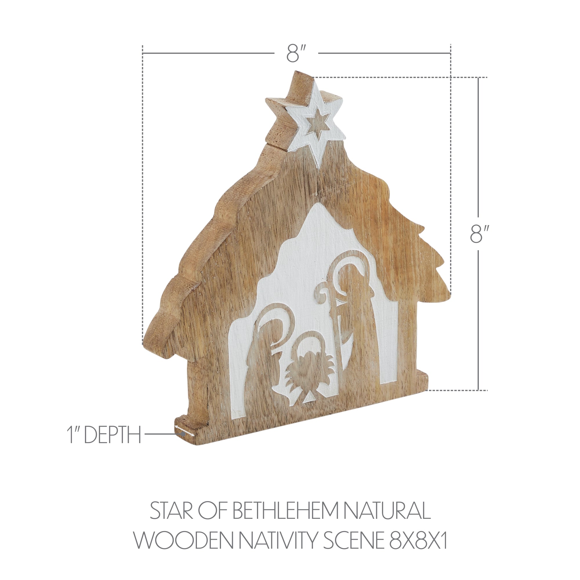 Star of Bethlehem Natural Wooden Nativity Scene