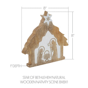 Star of Bethlehem Natural Wooden Nativity Scene