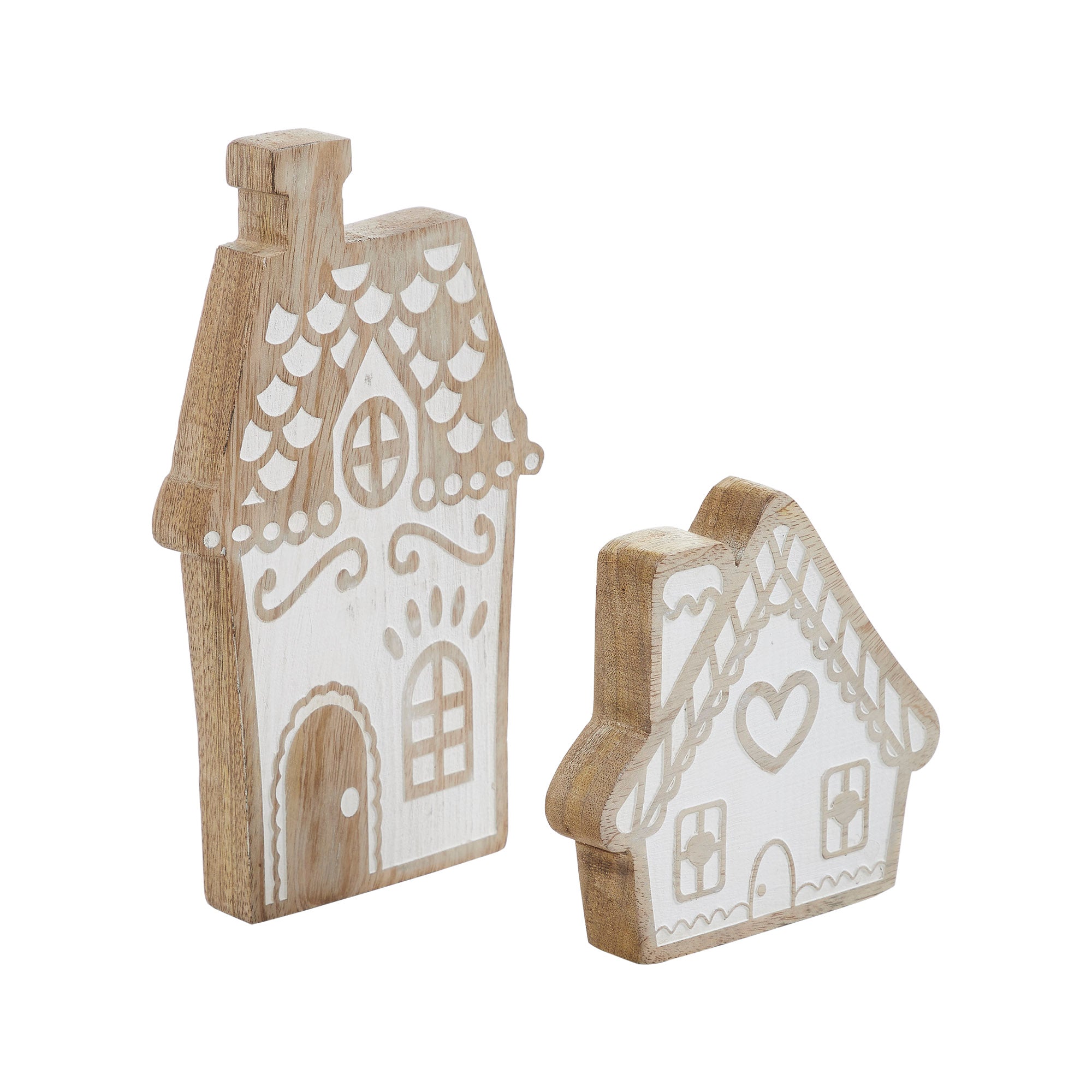 Gingerbread Drive Wooden House Set of 2