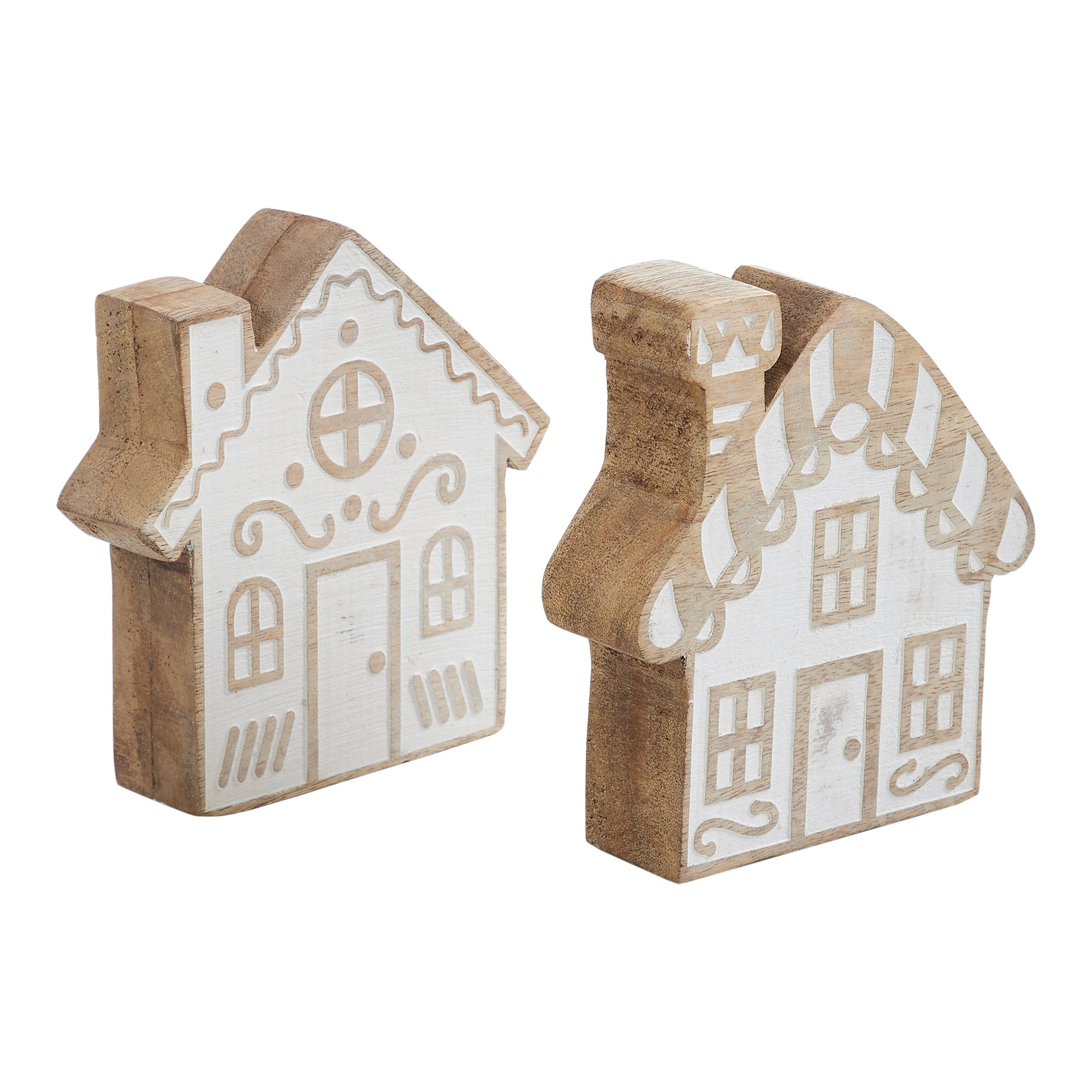 Candy Cane Lane Wooden House Set of 2