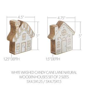 Candy Cane Lane Wooden House Set of 2