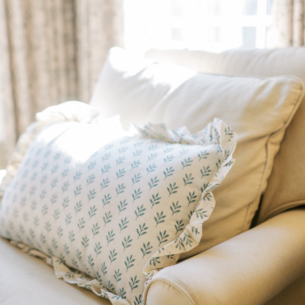 Rosehill Cottage Ruffled Lumbar Pillow - Retro Barn Country Linens