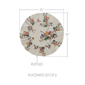 Rosehill Cottage Floral Print Round Placemat Set of 6