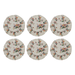 Rosehill Cottage Floral Print Round Placemat Set of 6