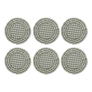 Rosehill Cottage Green Gingham Round Placemat Set of 6