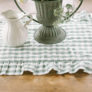 Rosehill Cottage Green Gingham Table Runner