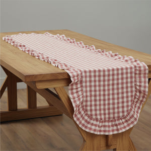 Rosehill Cottage Dusty Rose Gingham Table Runner