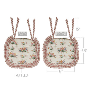 Rosehill Cottage Floral Print Ruffled Chair Pad
