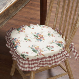 Rosehill Cottage Floral Print Ruffled Chair Pad