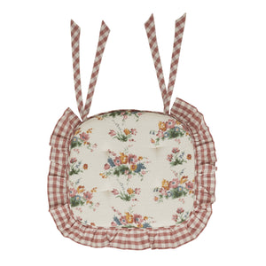 Rosehill Cottage Floral Print Ruffled Chair Pad