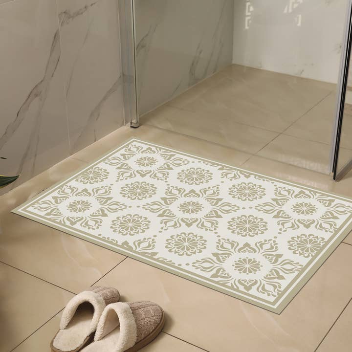 Sand Flower Vinyl Floor Cloth/Mat 2ft x 3ft
