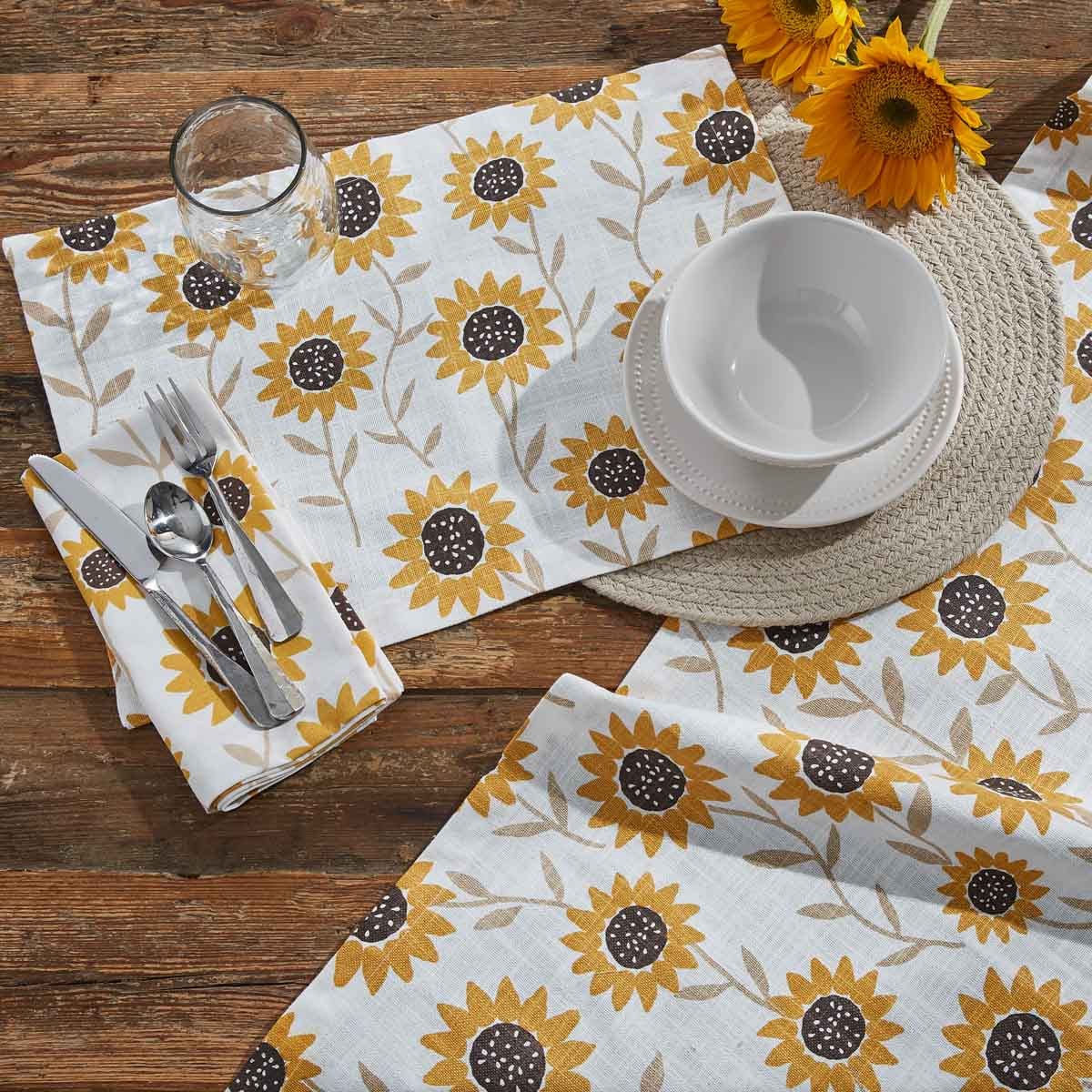 Sunflower Print Napkin Set of 4