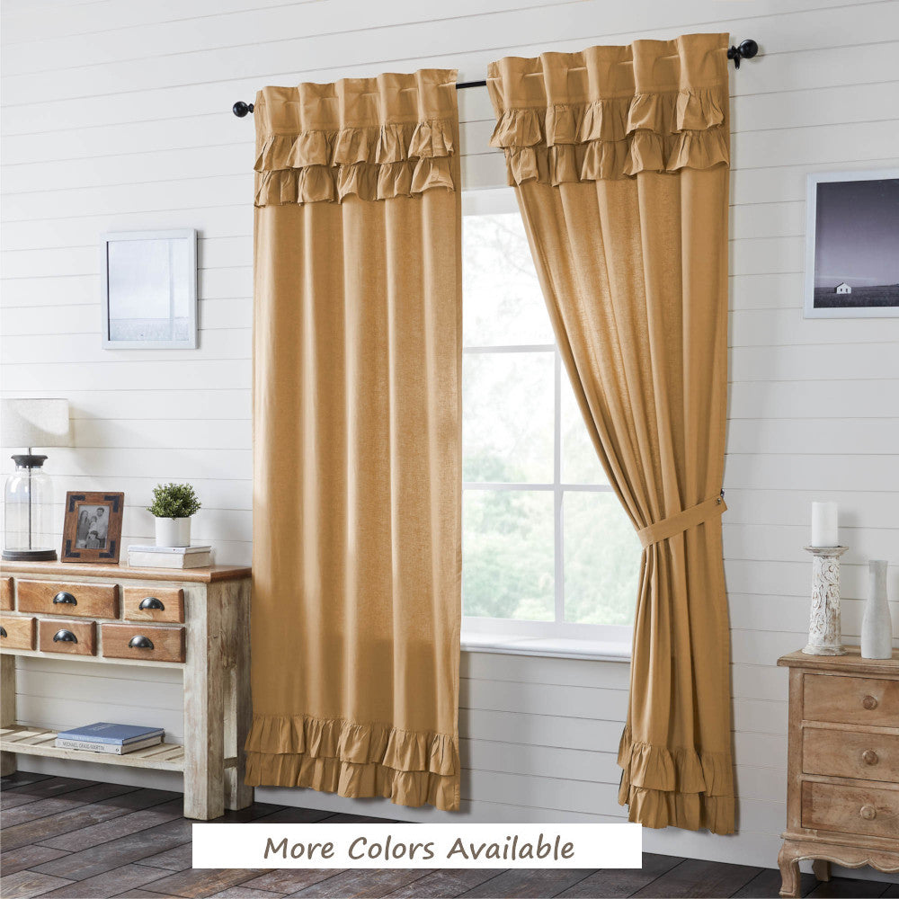 Simple Life Flax 96" Ruffled Panel Set