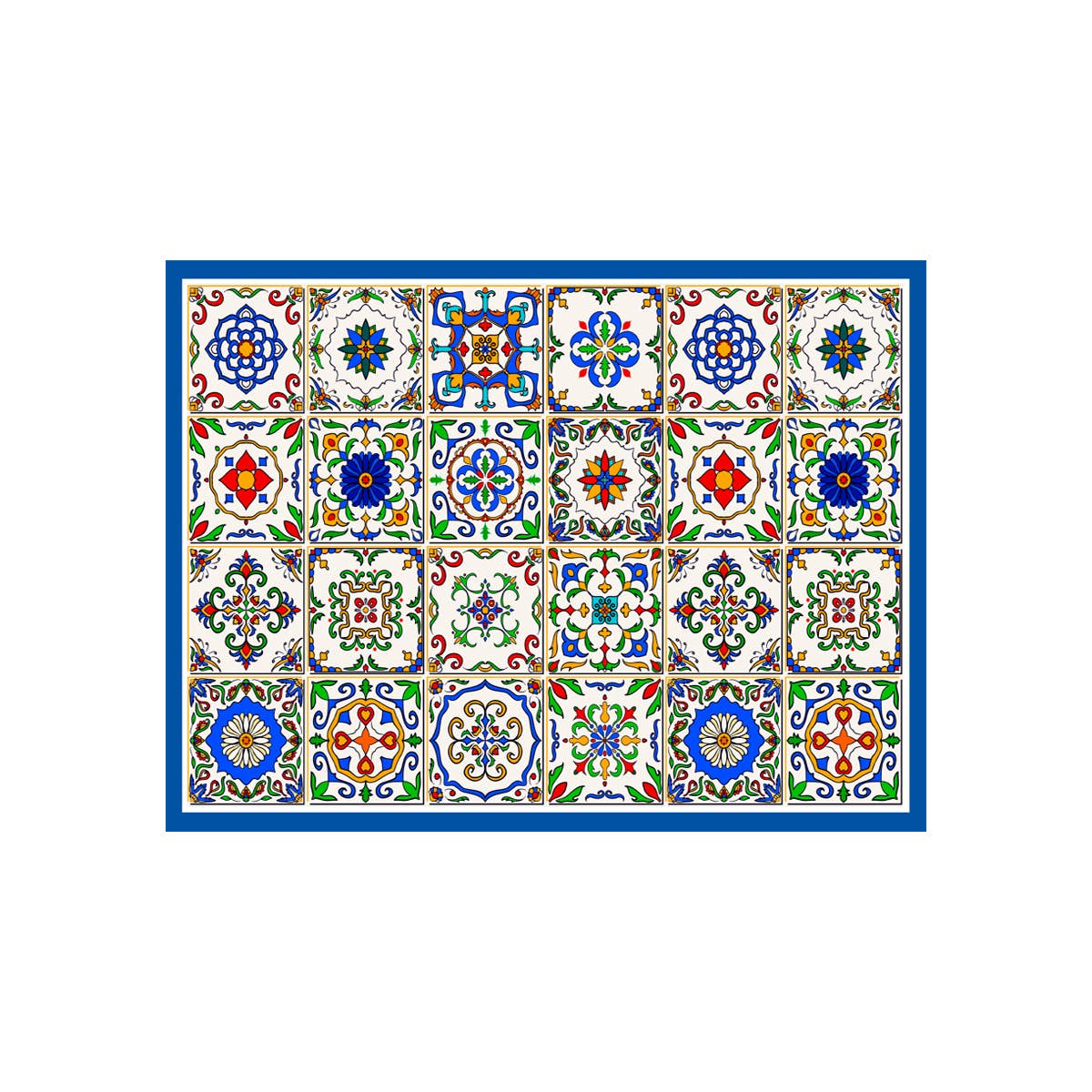 Spanish Tile Vinyl Floor Mat