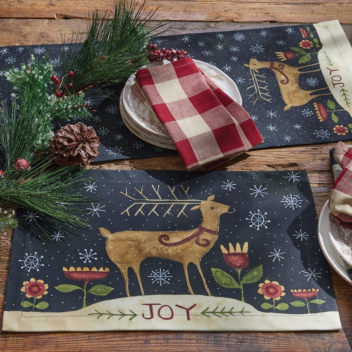 Joyful Deer Table Runner 54"