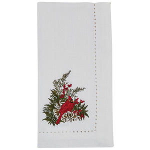 Cardinal Embroidered Napkin Set of 4
