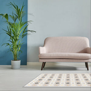 Gray and Yellow Tile Vinyl Floor Mat