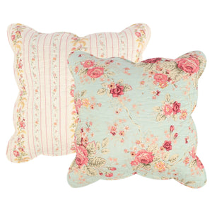 Antique Rose Blue Pillow Pair