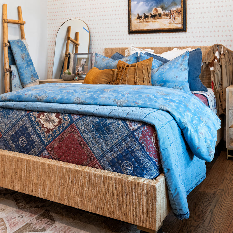 Stonewashed Denim Quilt Set