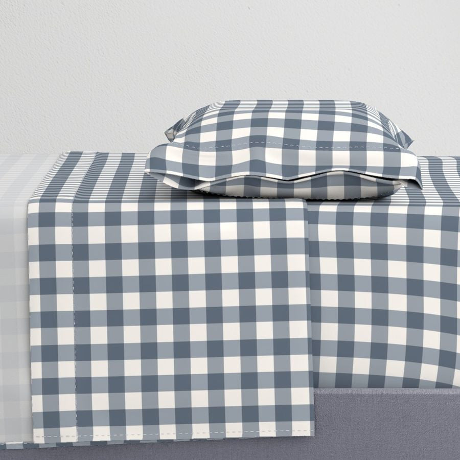Blue Gingham Cotton Sheet Set