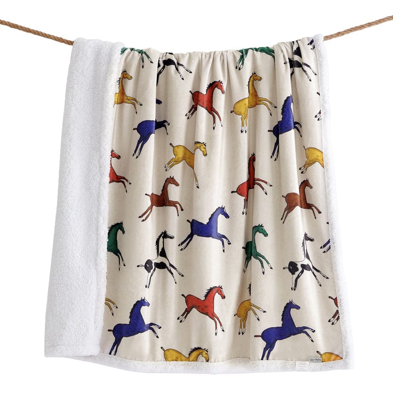 Wild Horses Sherpa Throw