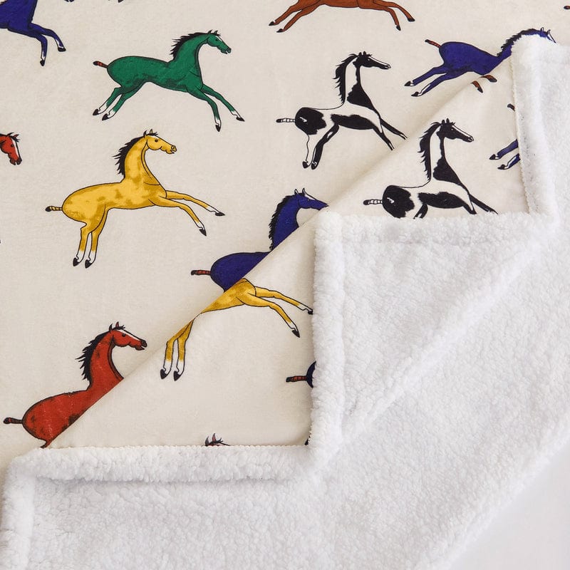 Wild Horses Sherpa Throw