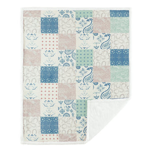 Patchwork Paisley Sherpa Throw