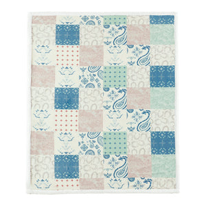 Patchwork Paisley Sherpa Throw