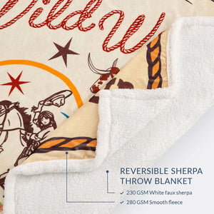 Western Adventure Sherpa Throw and Pillows - 3 Piece Set