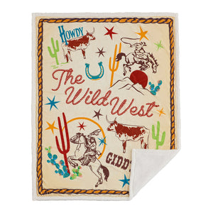 Western Adventure Sherpa Throw and Pillows - 3 Piece Set