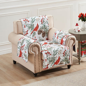 Cardinal Plaid Armchair Cover