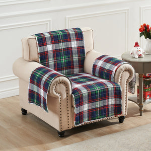 Cardinal Plaid Armchair Cover