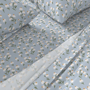 Coneflower Print Cotton Sheet Set