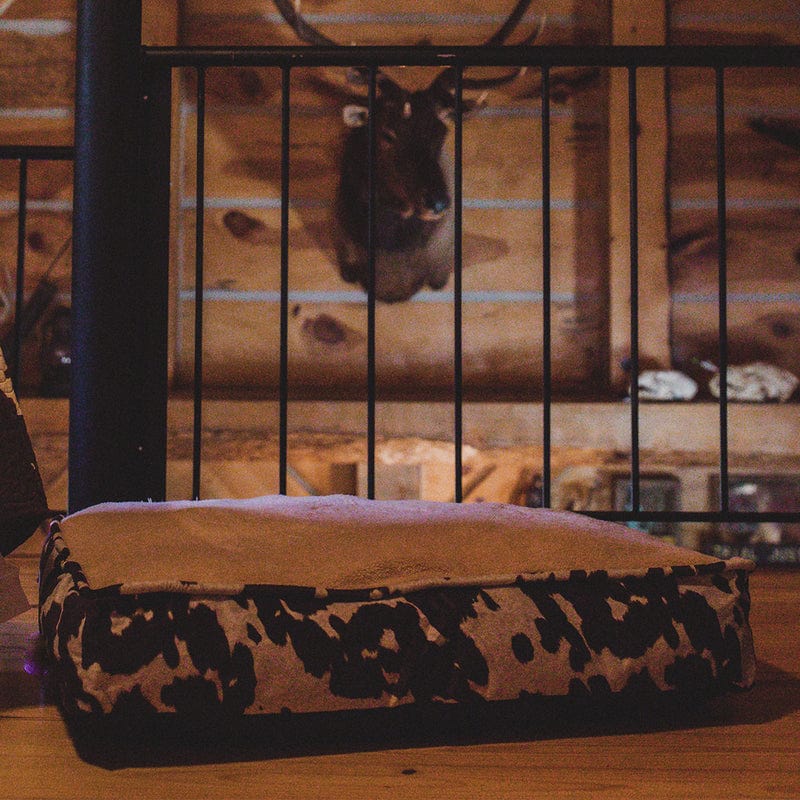 Elsa Cowhide Dog Bed