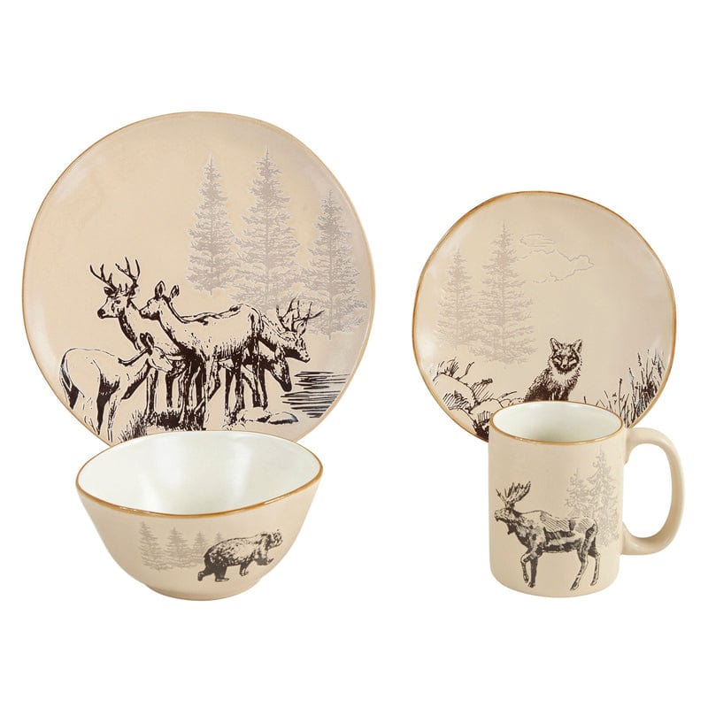 White Pine 16 Piece Ceramic Dinnerware Set