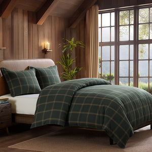 Green Windowpane Plaid Comforter/ Duvet Cover Set