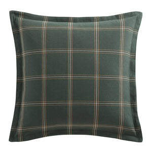 Green Windowpane Plaid Euro Sham