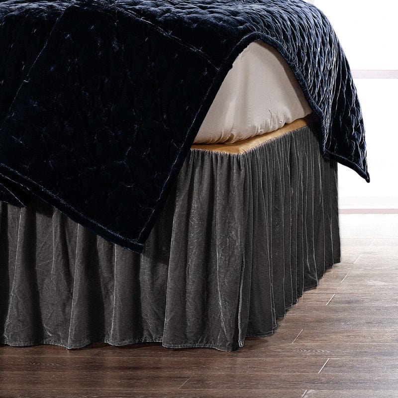 Stella Faux Silk Velvet Bedskirt 18"