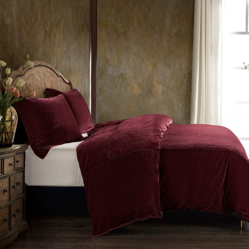 Stella Duvet Cover Set Garnet Red