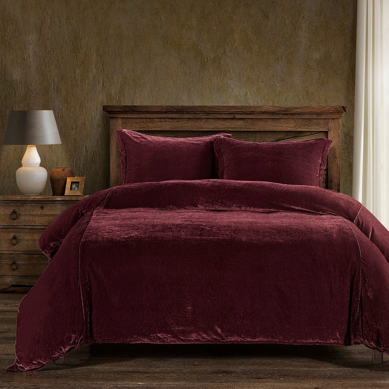 Stella Duvet Cover Set Garnet Red