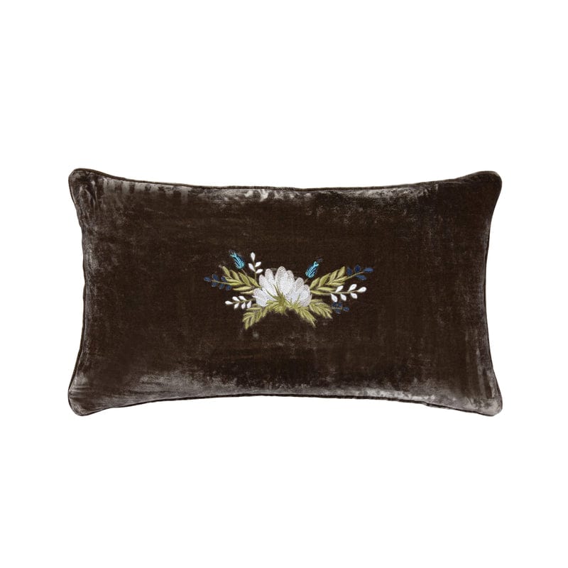 Stella Western Floral Embroidered Lumbar Pillow