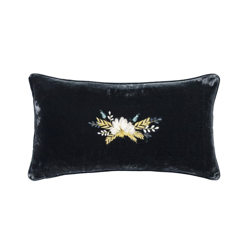 Stella Western Floral Embroidered Lumbar Pillow