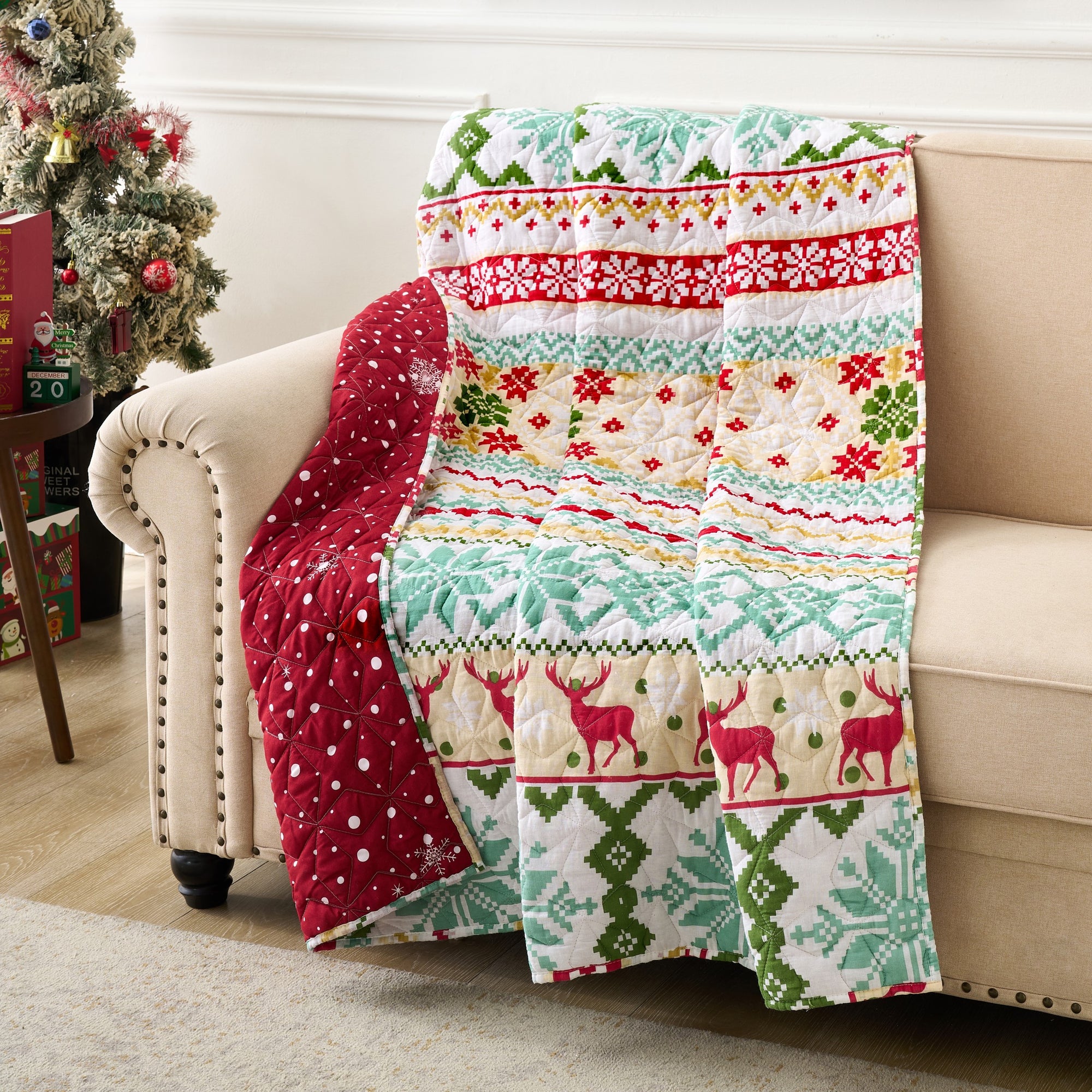 Fair Isle Snow Throw Blanket