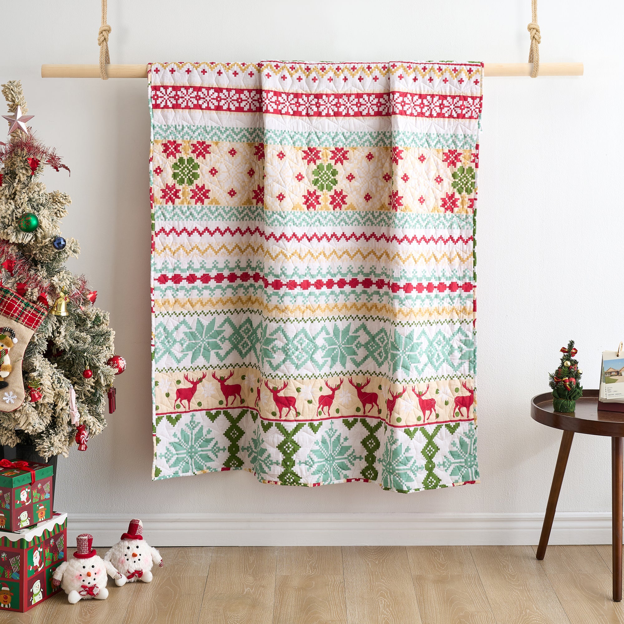 Fair Isle Snow Throw Blanket