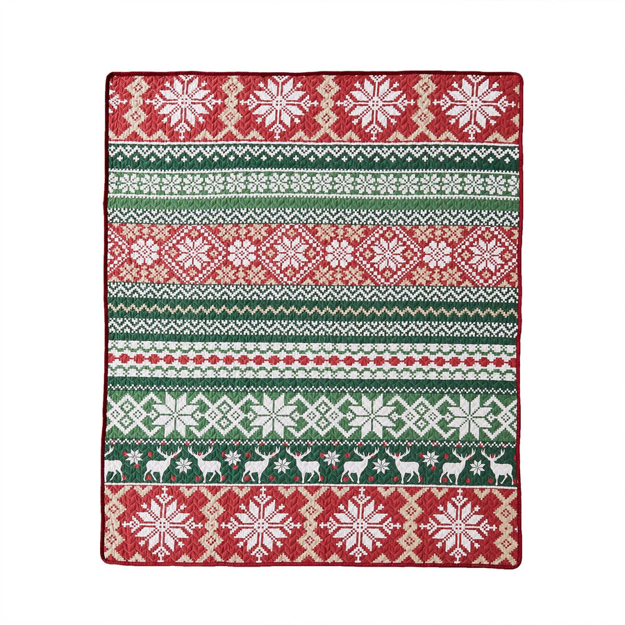 Fair Isle Christmas Quilted Throw