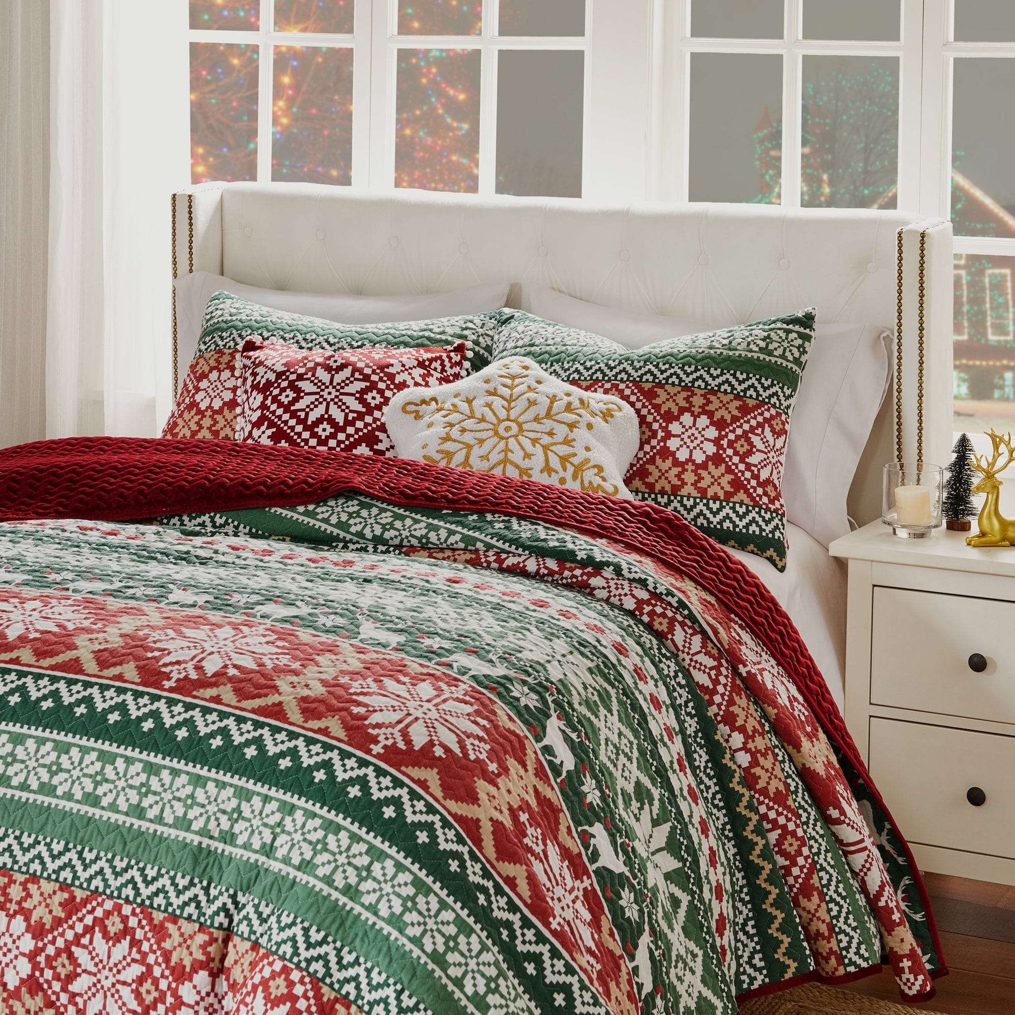 Fair Isle Christmas Quilt Set