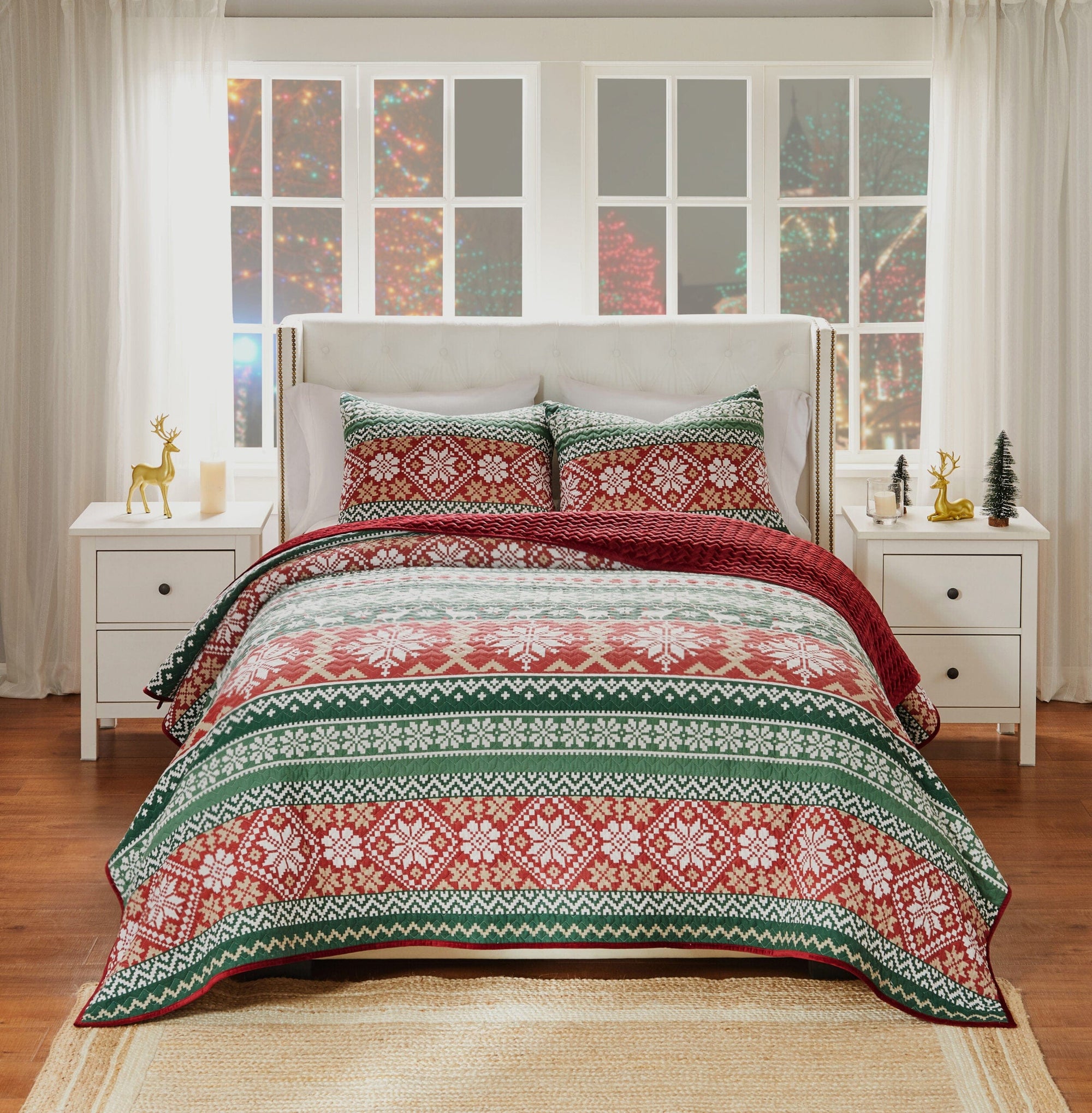 Fair Isle Christmas Quilt Set