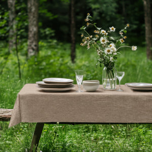 Rustic Faux Burlap Tablecloth